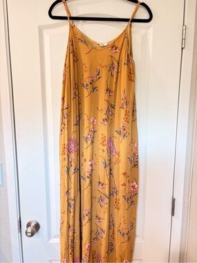 Entro Mustard Floral Maxi Slip Dress